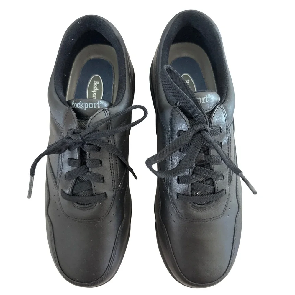 Rockport MilProWalker M7108W Black Leather Walking Shoe Mens 9.5W Wide NIB New